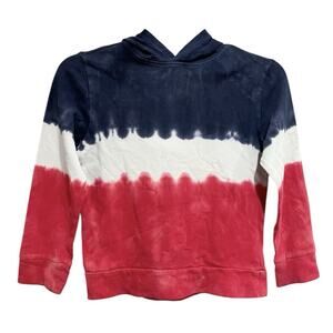 Old Navy Kids USA Tie Dye Stripe Hoodie Size Small 6-7 Americana Patriotic